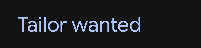 Tailor wanted (man ) - 1
