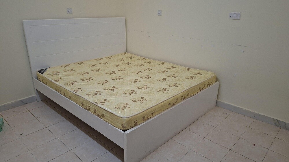 Double bed, mattress, and cabinet - 1