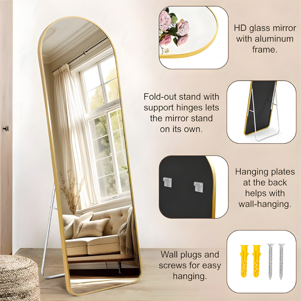 Full Length Arched Standing Mirror - 5