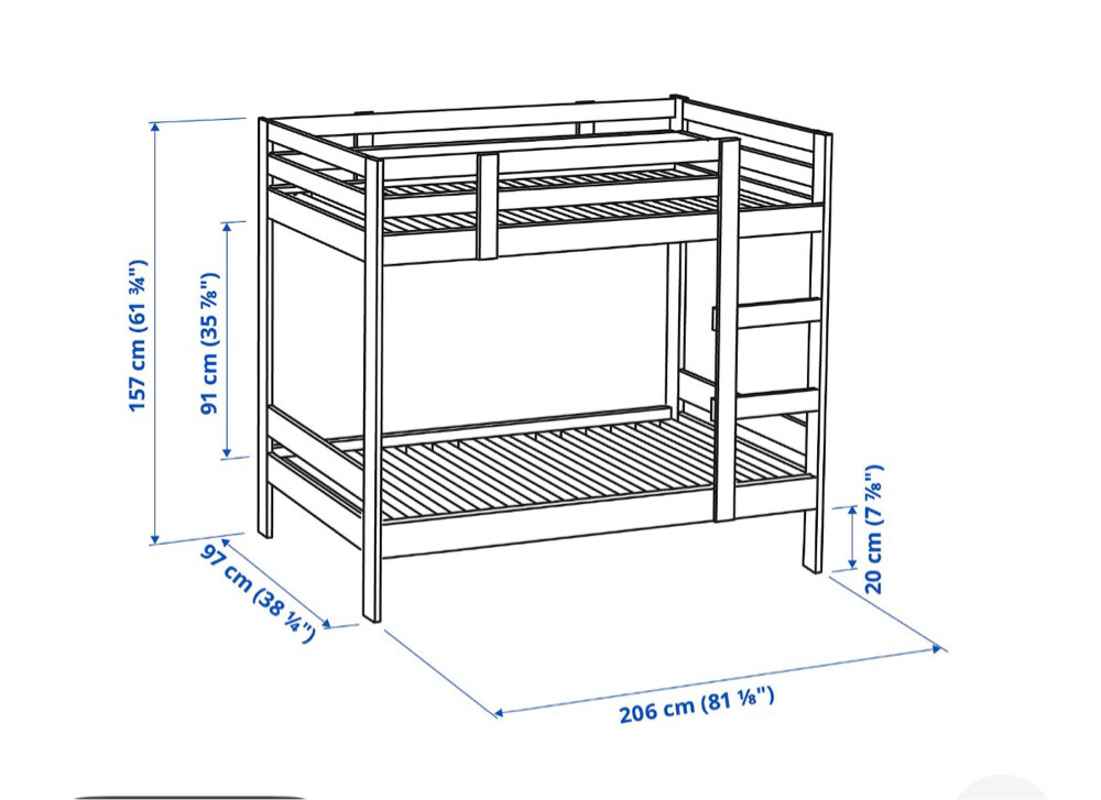 Bunk bed + 2 mattresses, very good  - 10