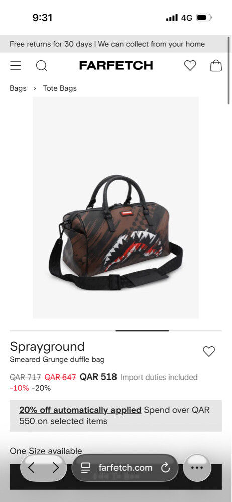Sprayground duffle bag for sale - 2