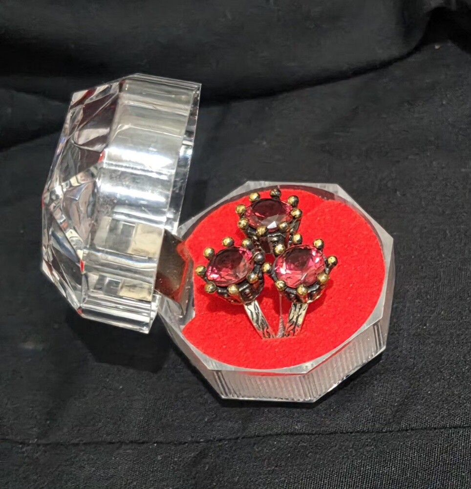 3 Silver Turkish Lady's Rings - 3