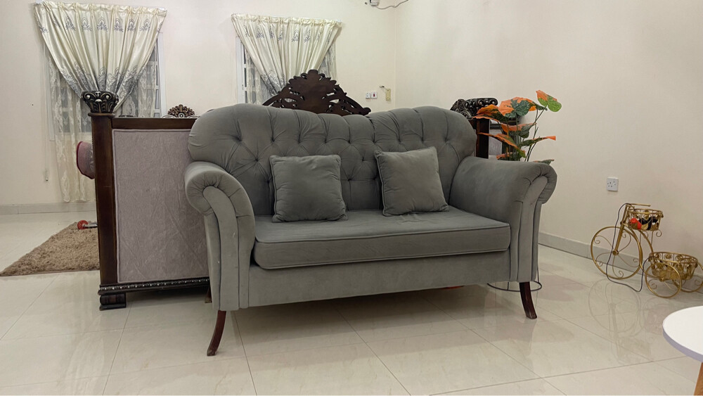 Grey sofa set with Pillows  - 1