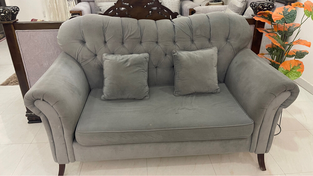 Grey sofa set with Pillows  - 3