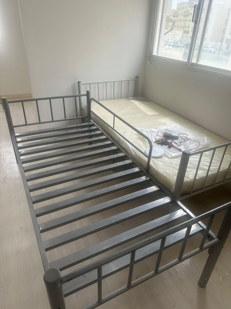 Silver single and double bed frame  - 2