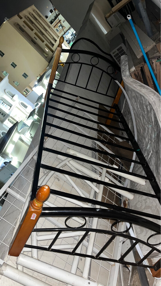 Silver single and double bed frame  - 4