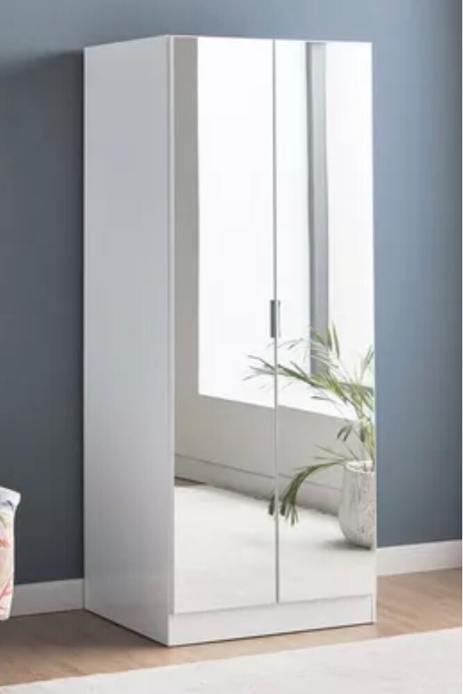 IKEA 2 Door Mirror Wardrobe - White - 2