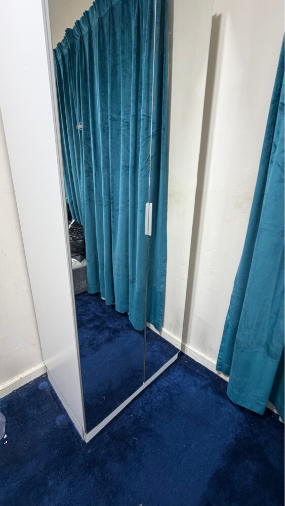 IKEA 2 Door Mirror Wardrobe - White - 4