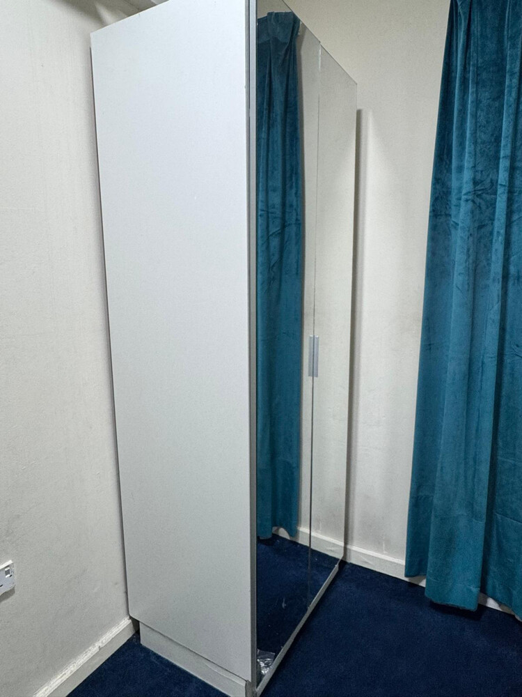 IKEA 2 Door Mirror Wardrobe - White - 6