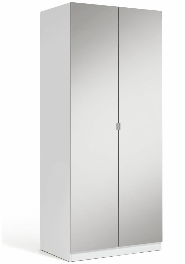 IKEA 2 Door Mirror Wardrobe - White - 1