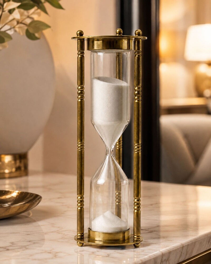 Elegant Vintage Brass Hourglass - 2