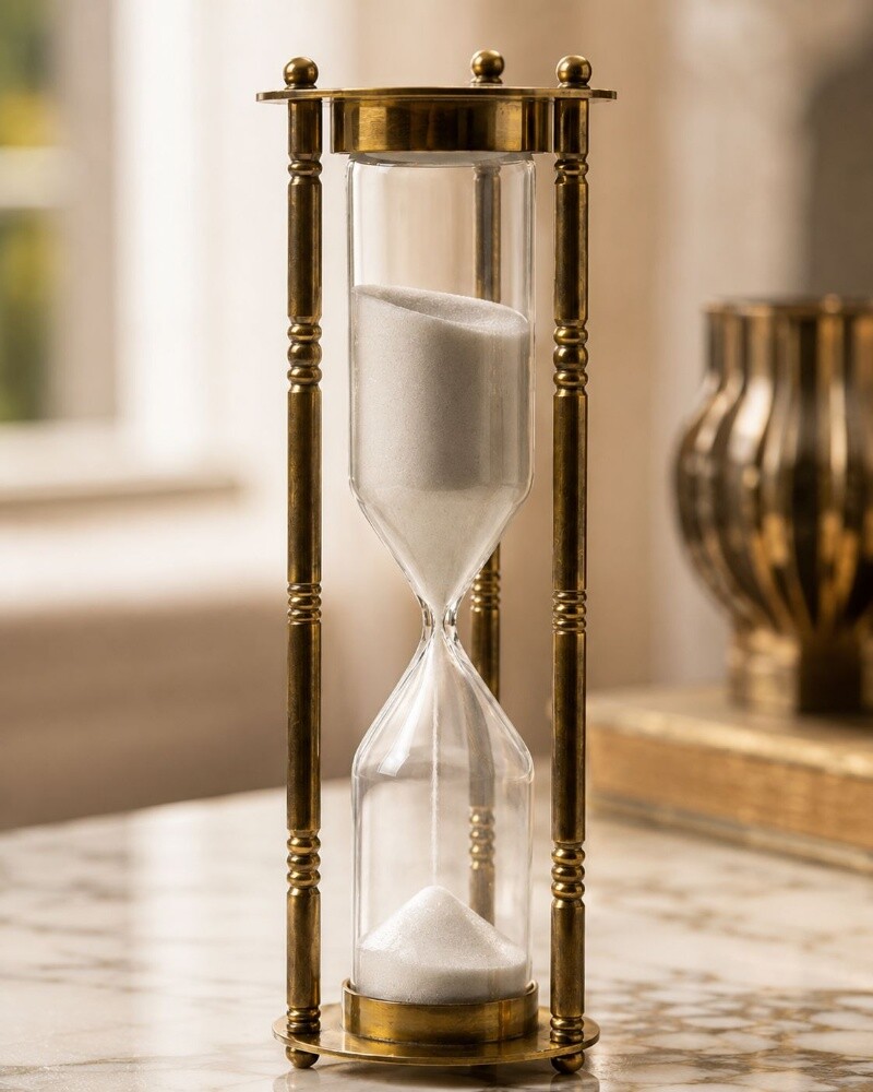 Elegant Vintage Brass Hourglass - 1