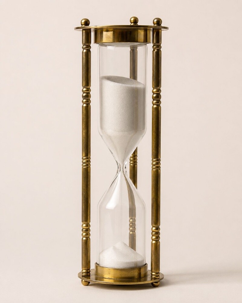 Elegant Vintage Brass Hourglass - 3