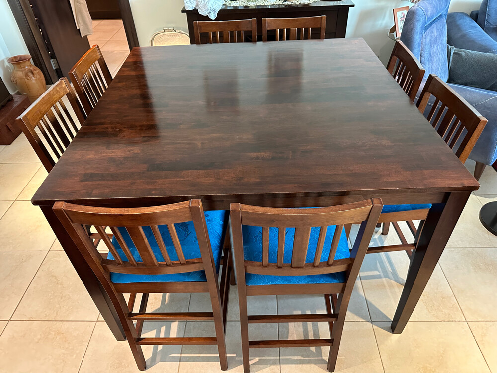 High Dining Table with 8 chairs - 3