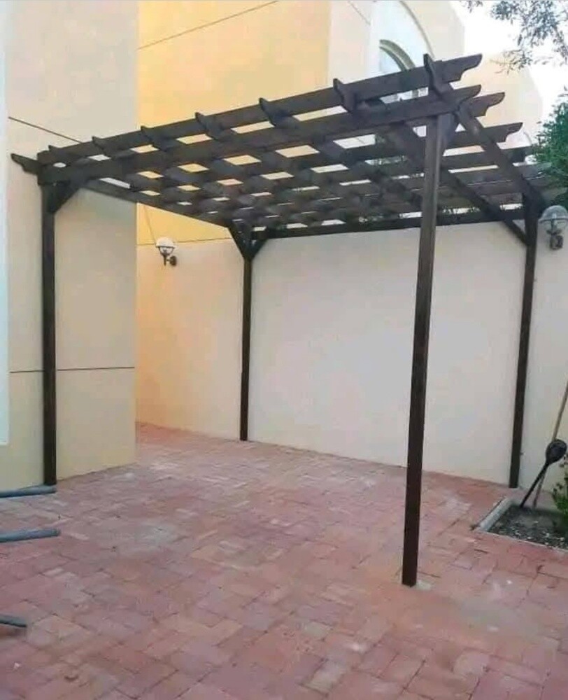 Outdoor wooden pergola work - 5