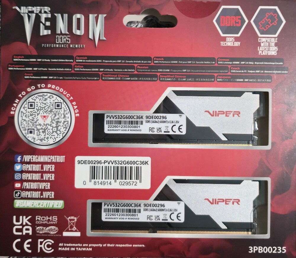 RAM Patriot Viper Venom 32GB DDR5 - 2