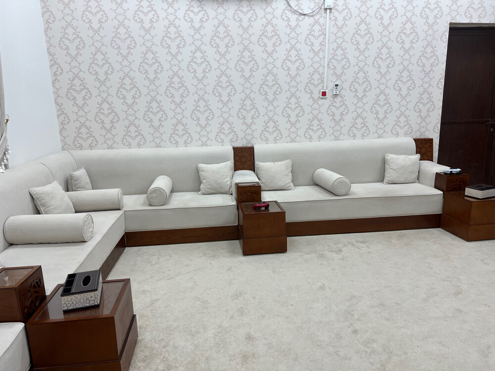sofa set with tables and curtain - 2