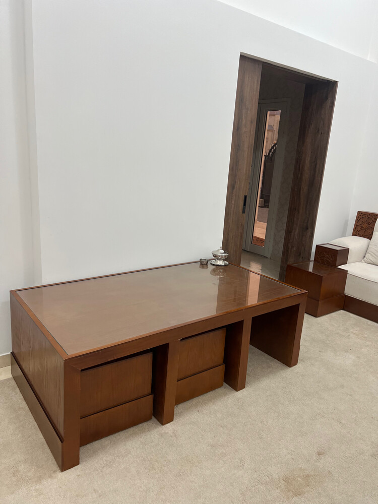 sofa set with tables and curtain - 3