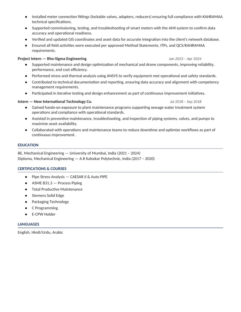 Jr. Mechanical Engineer - 2