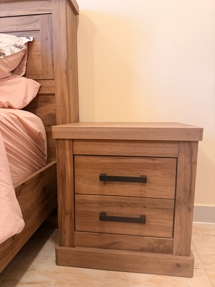 queen bed and side tables  - 3
