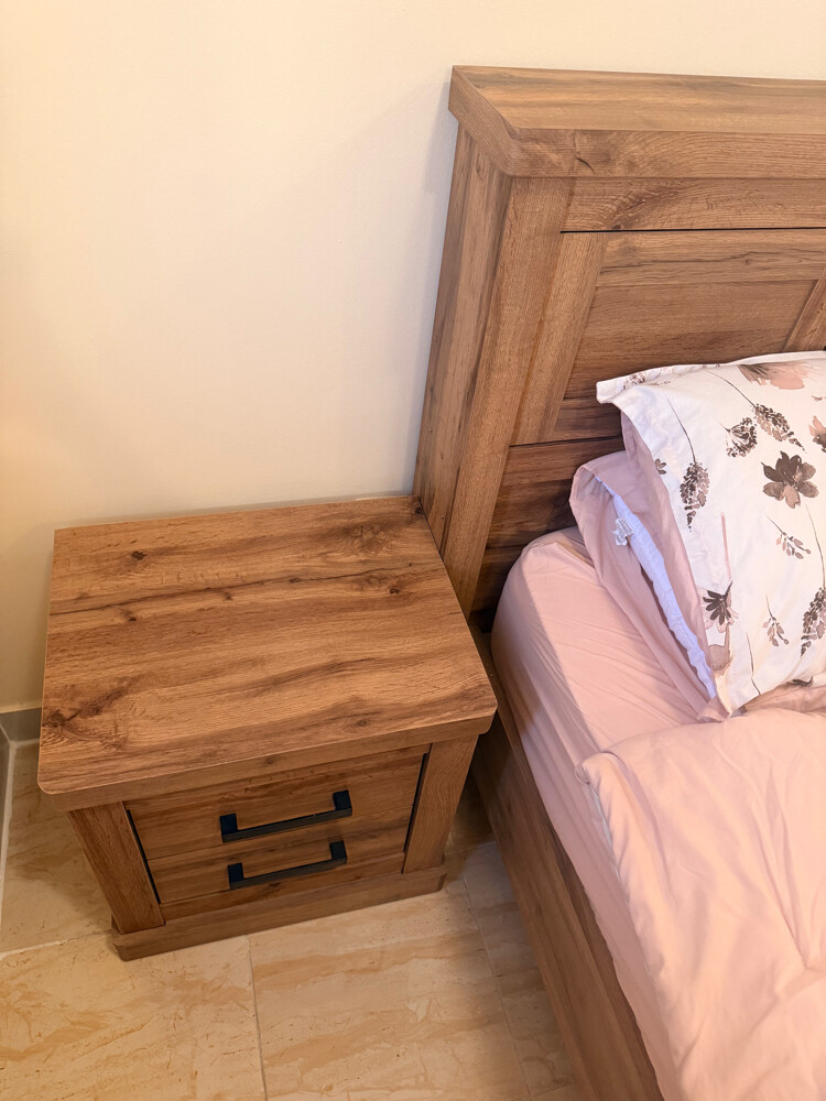 queen bed and side tables  - 4