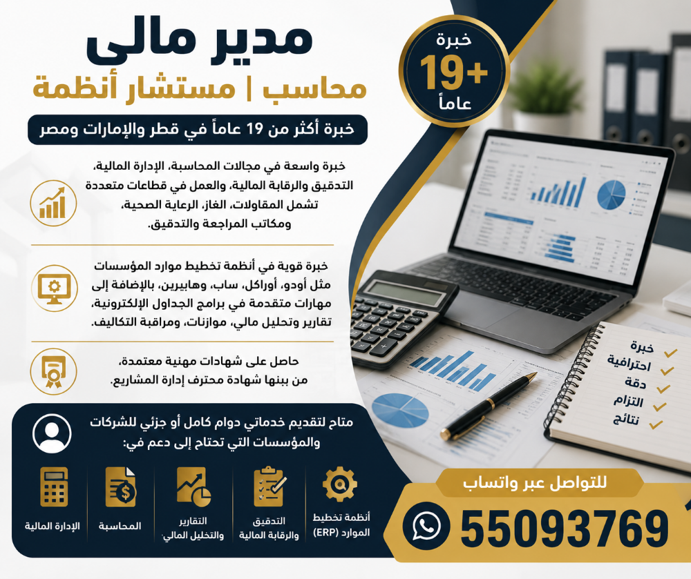 مدير مالى وتدقيق ومستشار أنظمة - 1