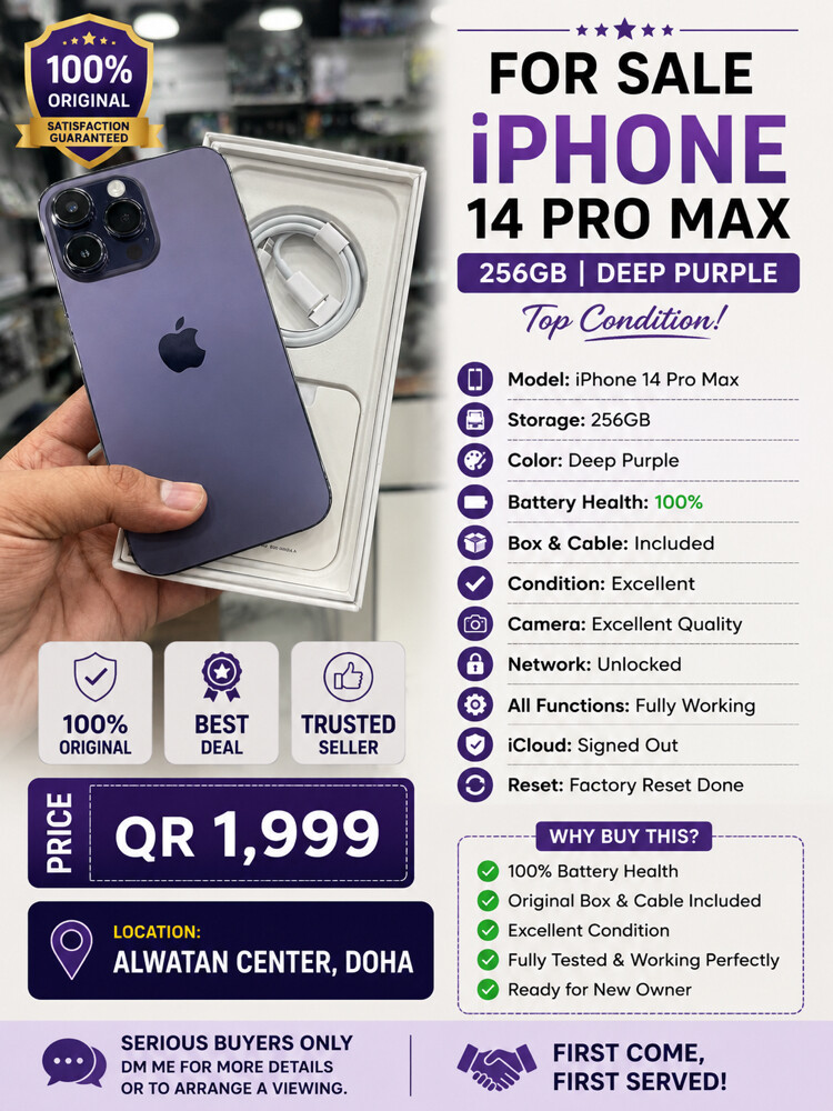 iPhone 14 Promax 256gb purple - 1