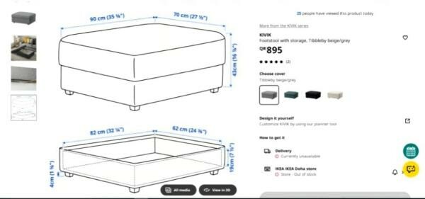 Ikea Footstool with inside storage - 4