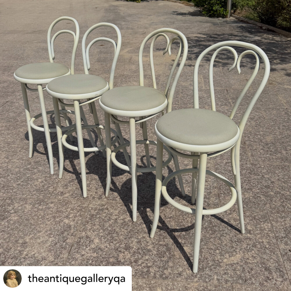 4 Bentwood Ironica Bar Chairs  - 4