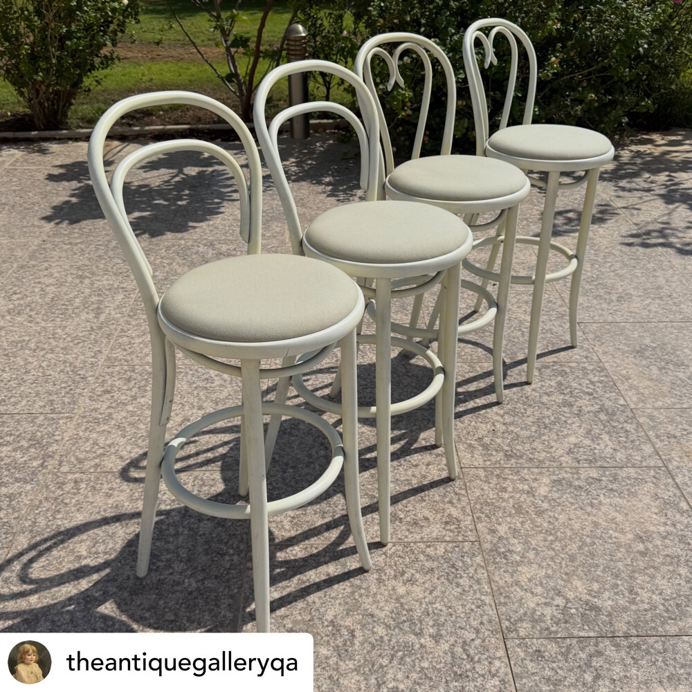 4 Bentwood Ironica Bar Chairs  - 2