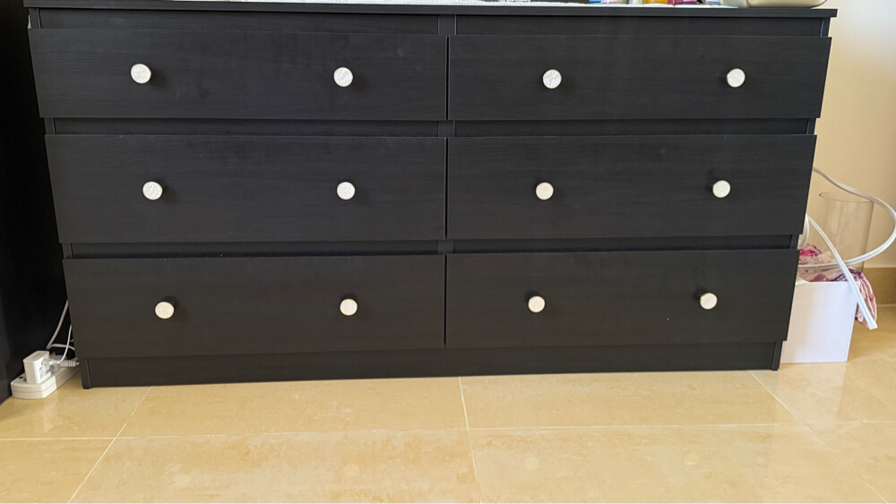 black brown wardrobe and dresser - 2