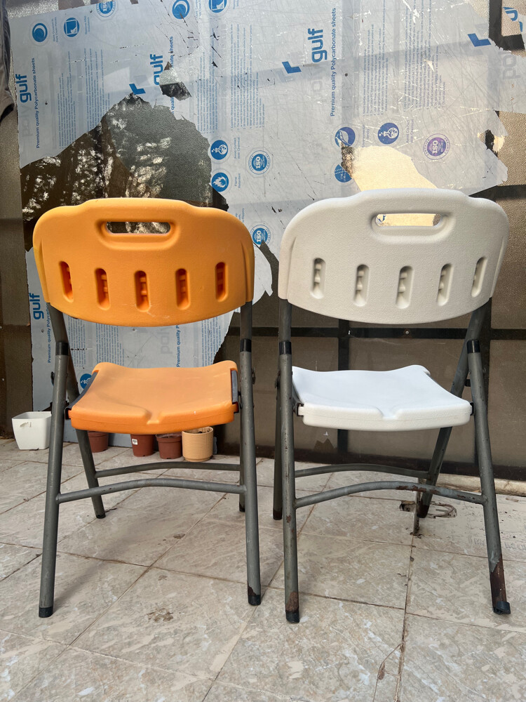 plastic two folding chairs - 2