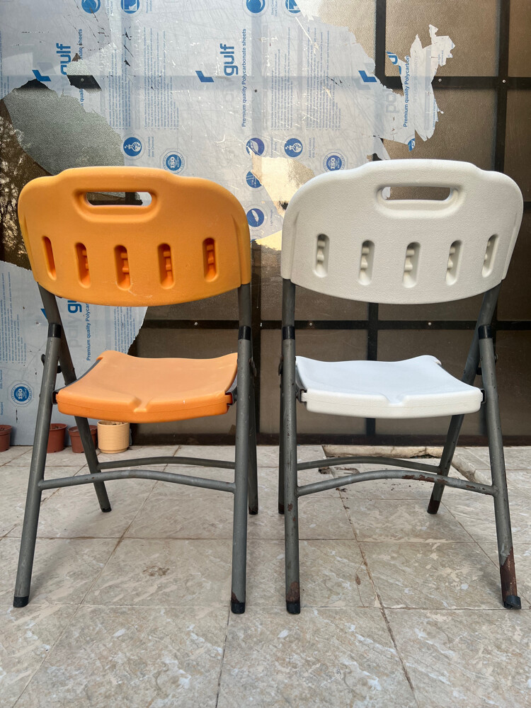 plastic two folding chairs - 7