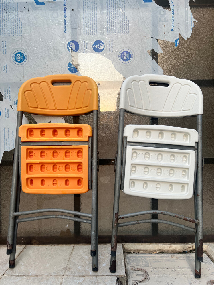 plastic two folding chairs - 3