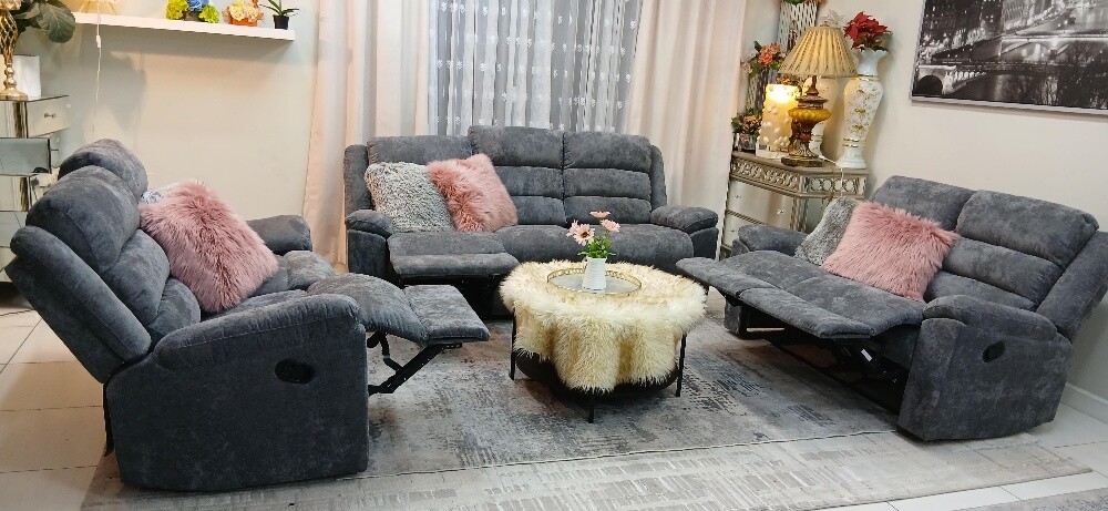 Luxury recliner sofa set - 10