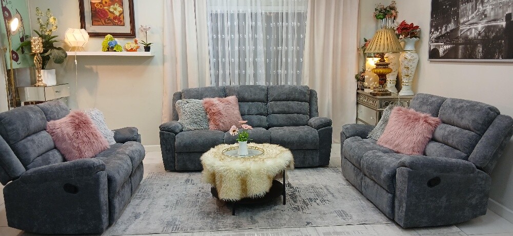 Luxury recliner sofa set - 3