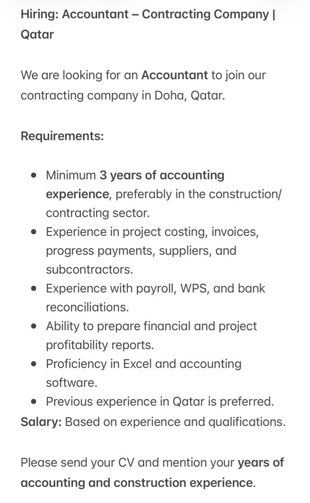 Accountant – Contracting Company |  - 1