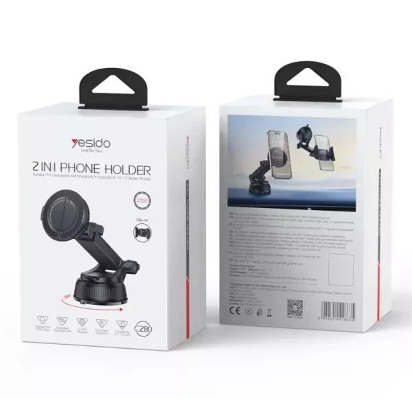 Yesido C280 2-in-1 Suction Cup Car - 6