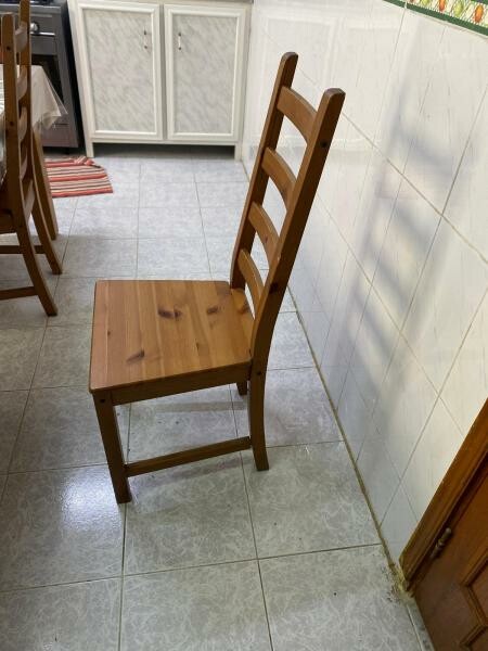 Solid Pine Wood Dining Table + 6Cha - 3