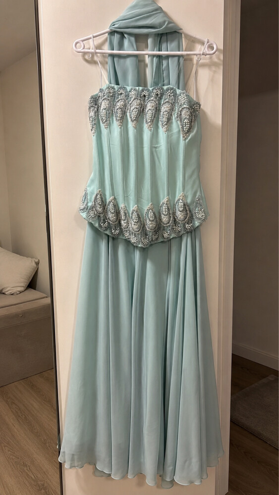 Luxury Mint Evening Dress  - 1