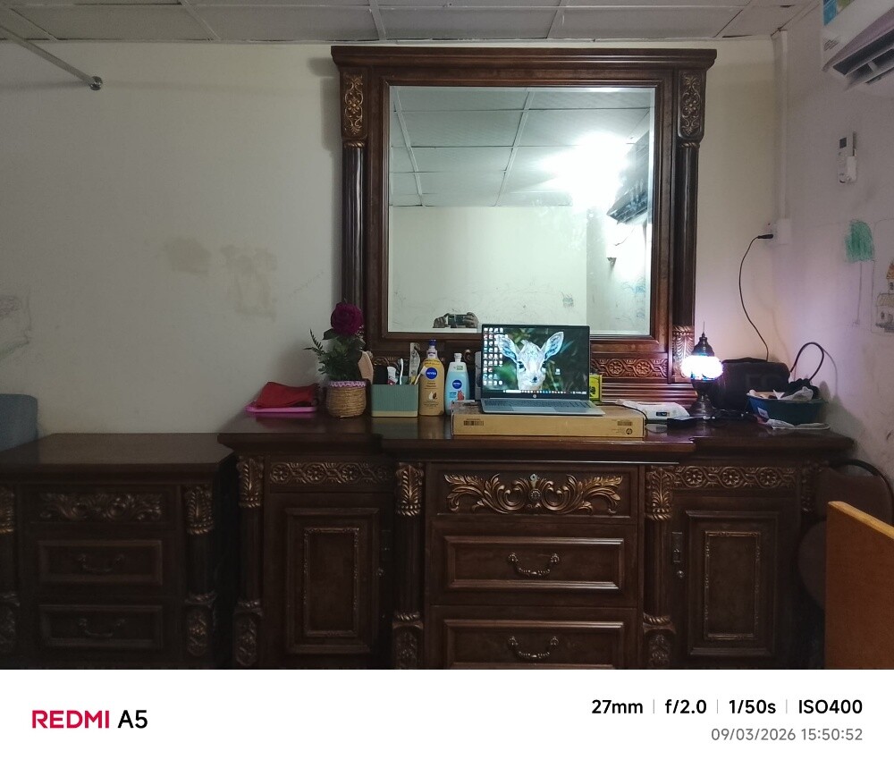 Wooden Dressing Table and Side Tabl - 1