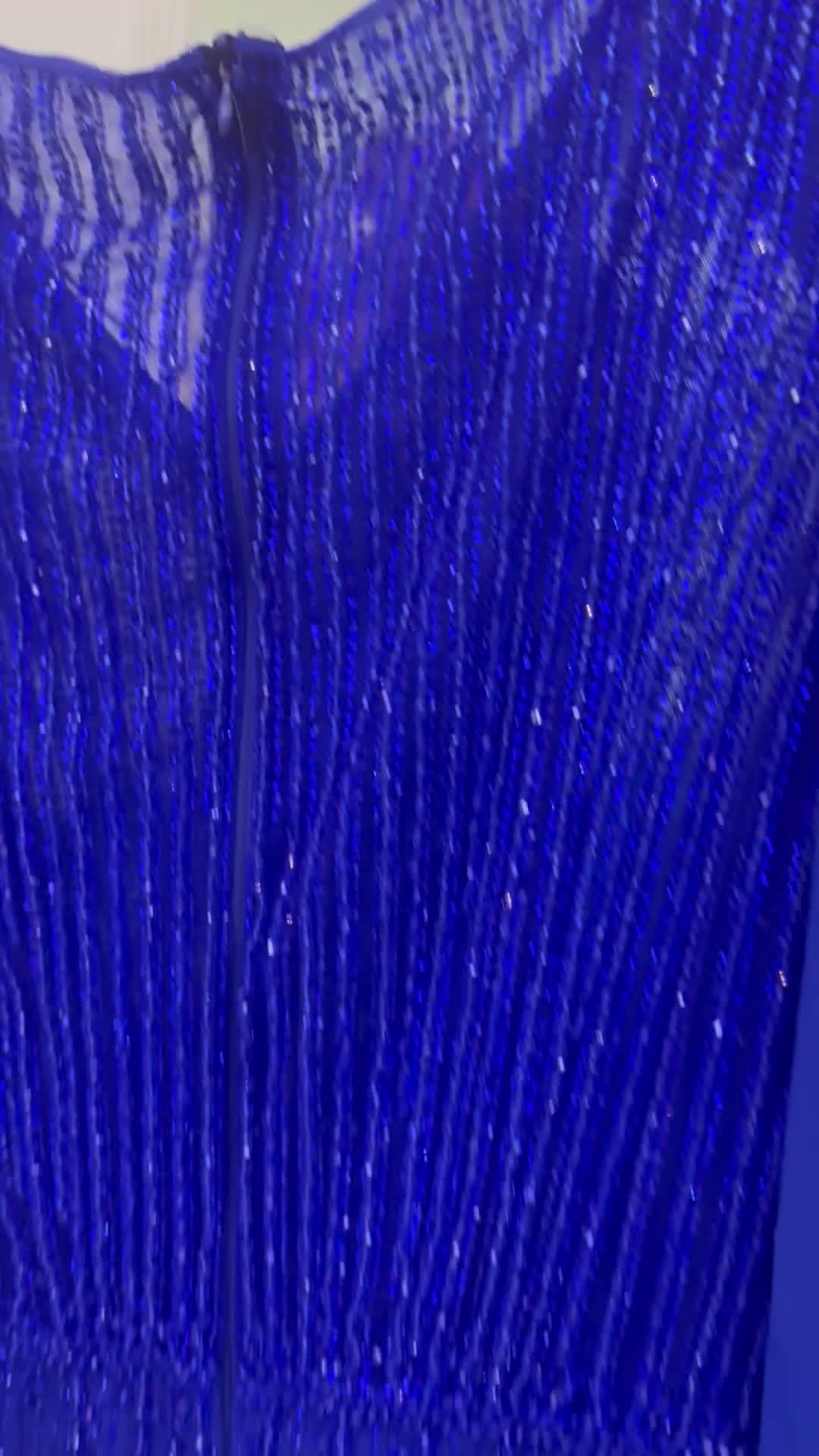 Elegant royal blue dress - 1
