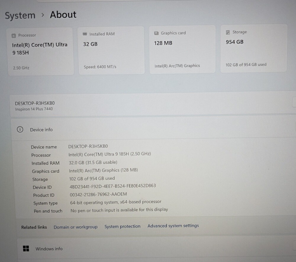 DeLL Ultra 9 185H 32GB 1TB 14" WQXG - 8