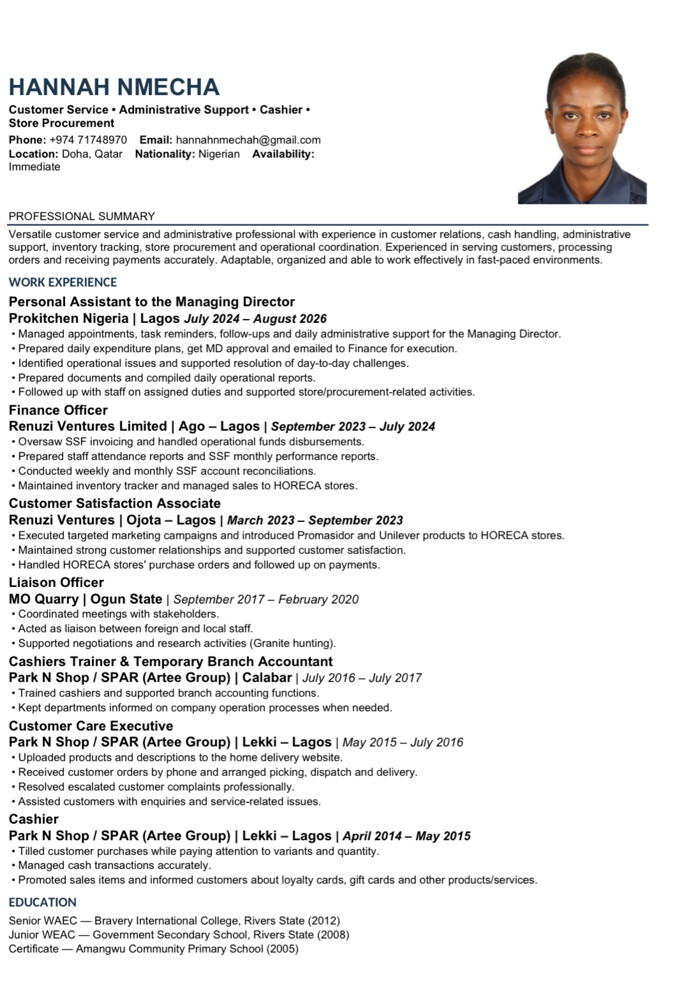 customer relations personnel - 1