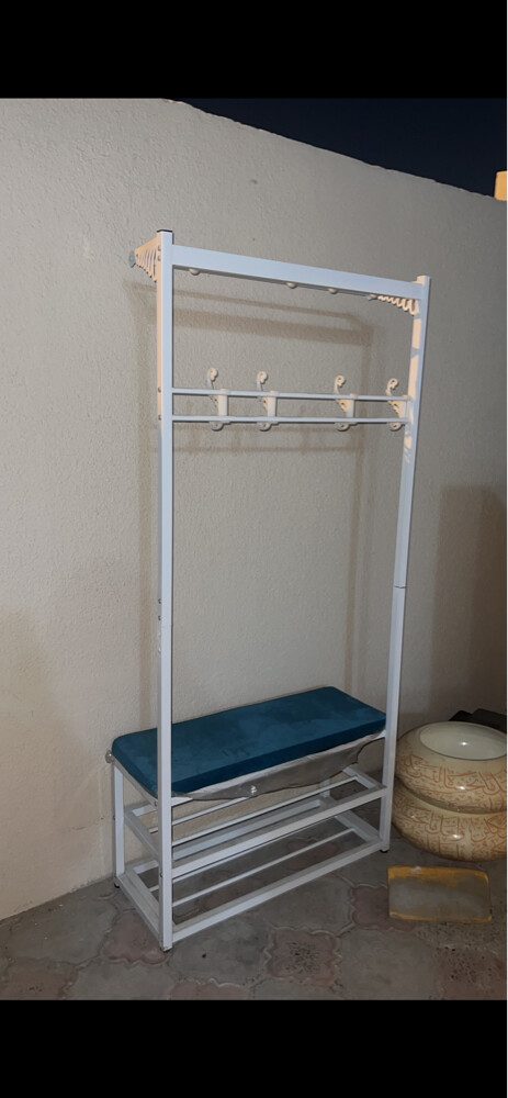 Entryway coat rack with a seat and  - 1