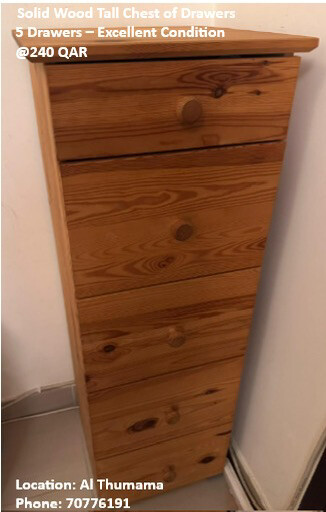 solid wood tall chest of drawers - 1