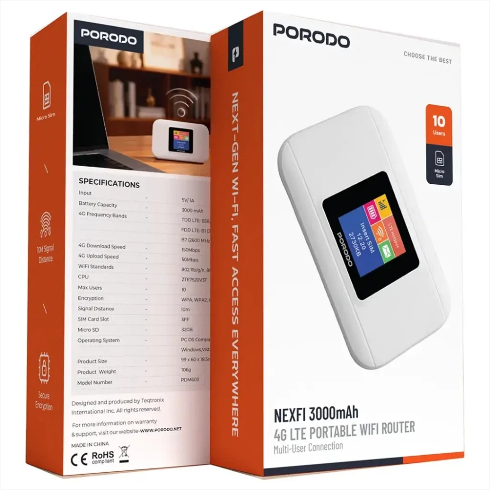 NEXFI 3000mAh 
4G LTE PORTABLE WIFI - 1