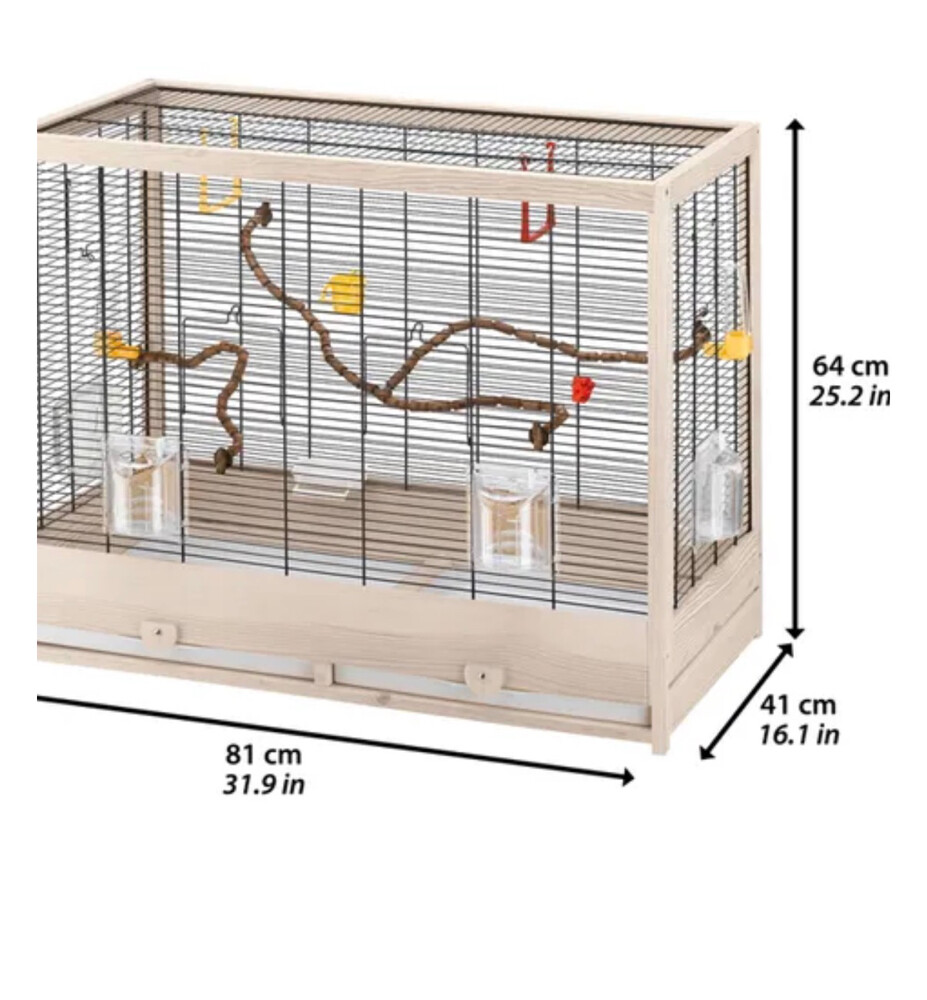 Fareplast Brand wooden bird cage  - 3
