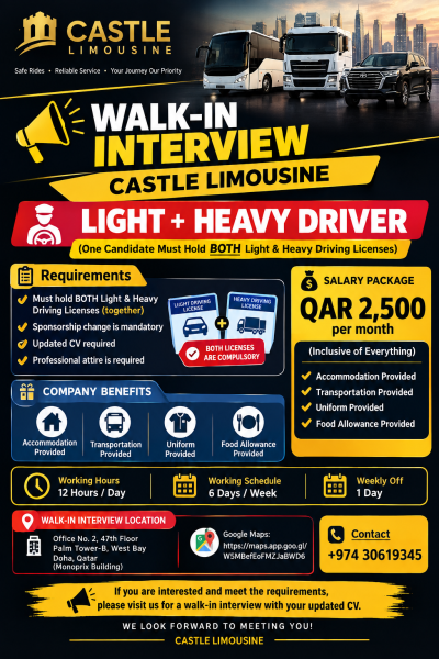 URGENT HIRING LIGHT + HEAVY DRIVER - 1