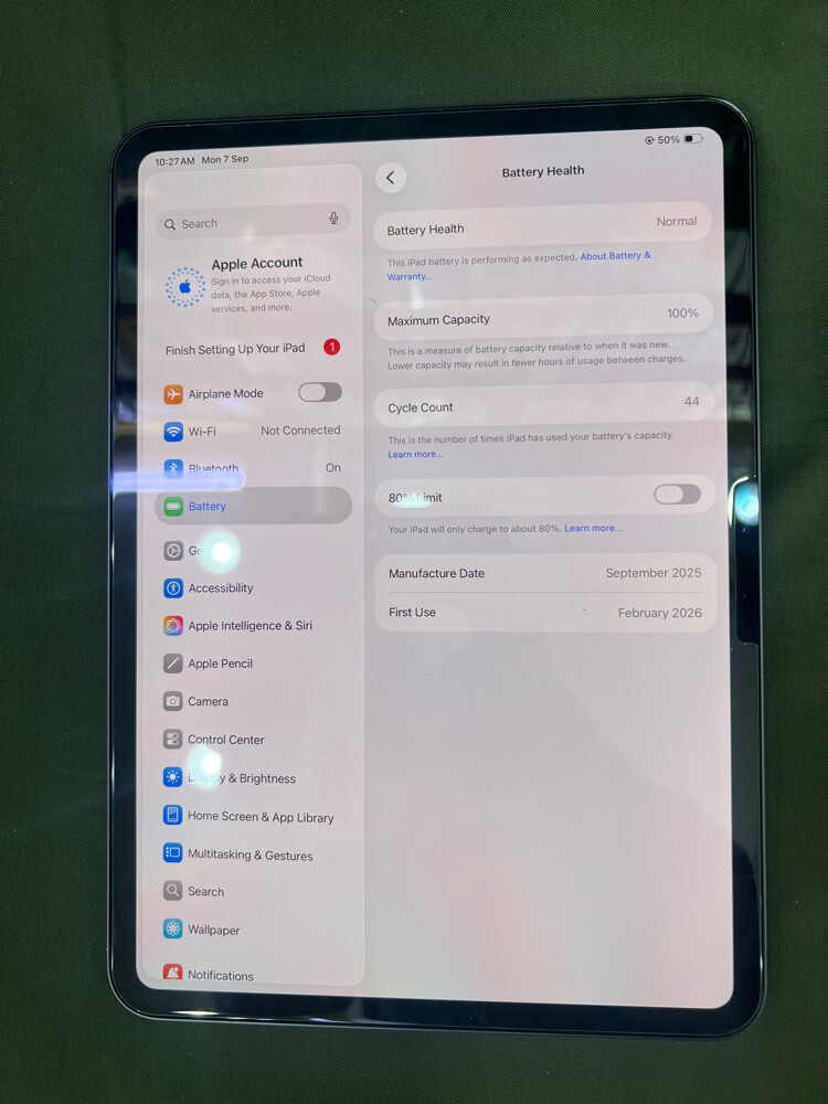 ايباد 11 برو ام5 256 بطارية 100 - 6